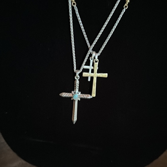 Lucky Brand Jewelry Lucky Brand Cross Necklace Gold And Silver